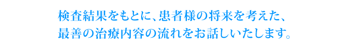 最善の治療内容の流れをお話し致します。