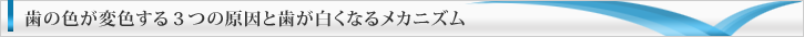 歯の色が変色する3つの原因と歯が白くなるメカニズム